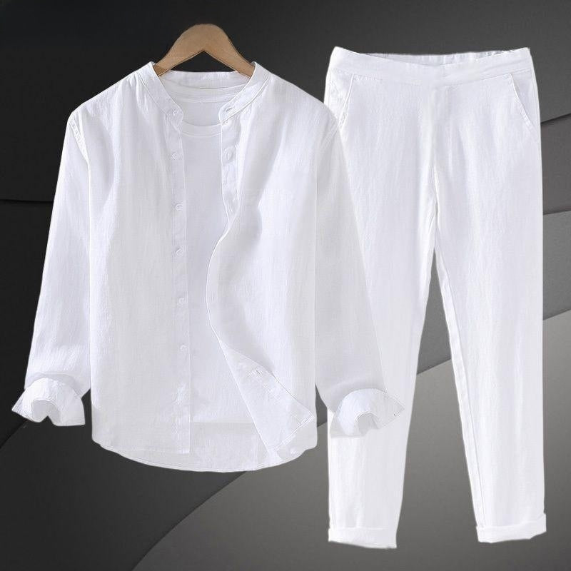 Mens Linen Shirt and Pants Set