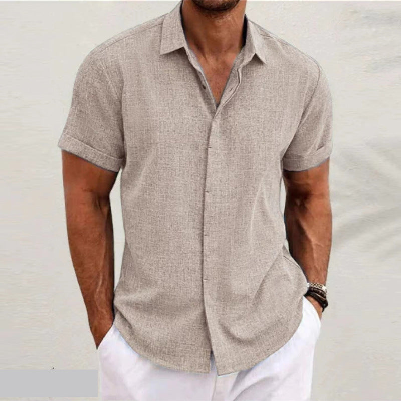 Mens Linen Short Sleeve Shirt