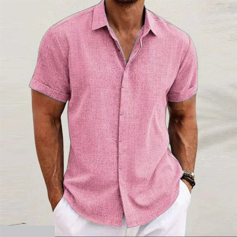 Mens Linen Short Sleeve Shirt