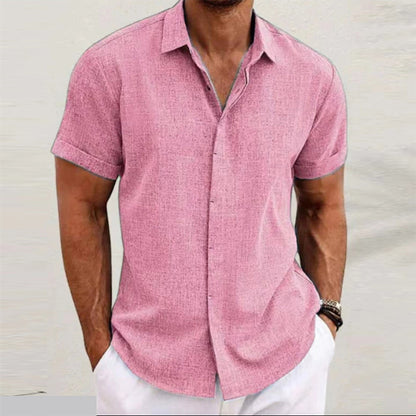 Mens Linen Short Sleeve Shirt