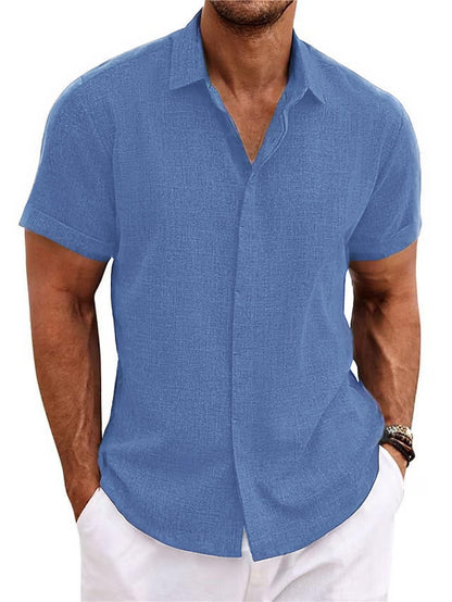Mens Linen Short Sleeve Shirt
