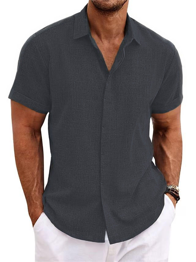 Mens Linen Short Sleeve Shirt