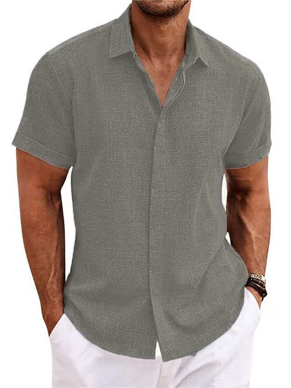 Mens Linen Short Sleeve Shirt