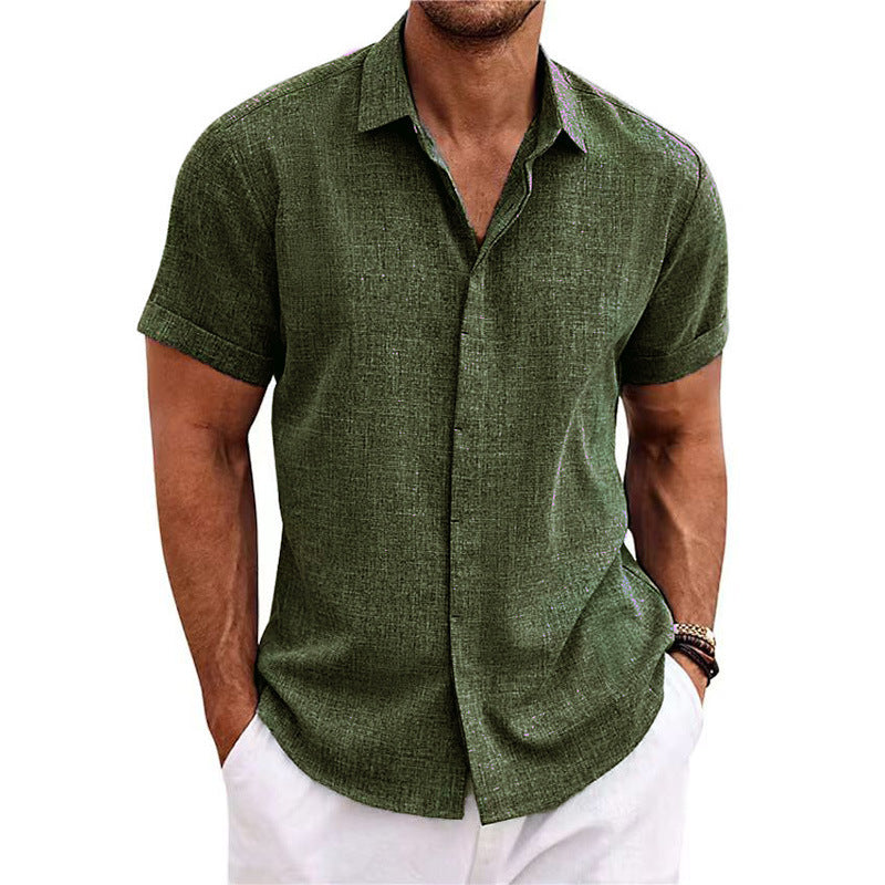 Mens Linen Short Sleeve Shirt