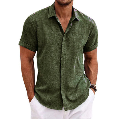Mens Linen Short Sleeve Shirt