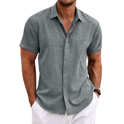 Mens Linen Short Sleeve Shirt