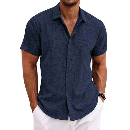 Mens Linen Short Sleeve Shirt
