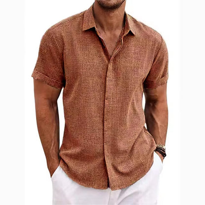 Mens Linen Short Sleeve Shirt