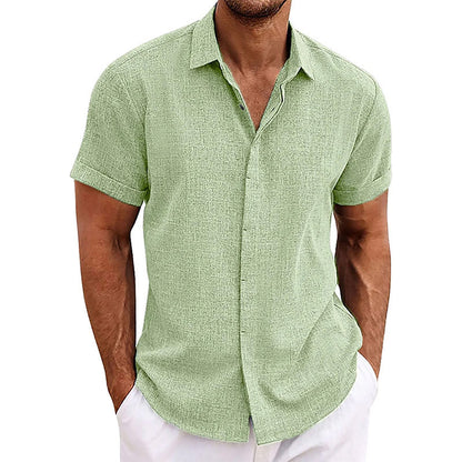 Mens Linen Short Sleeve Shirt