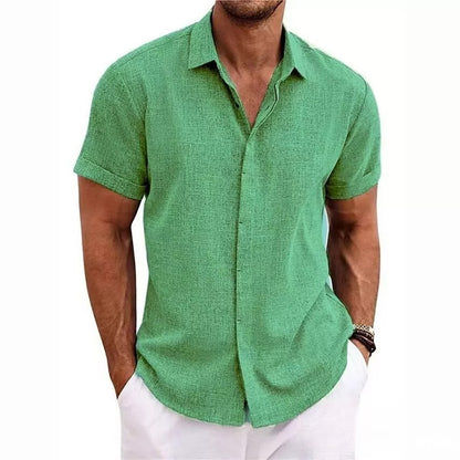 Mens Linen Short Sleeve Shirt
