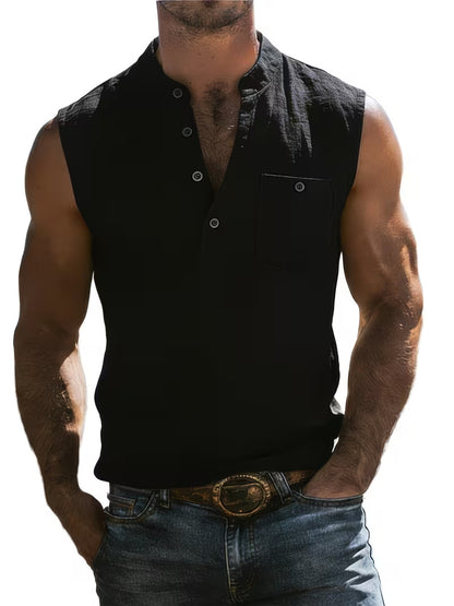 Mens Linen Summer Vest