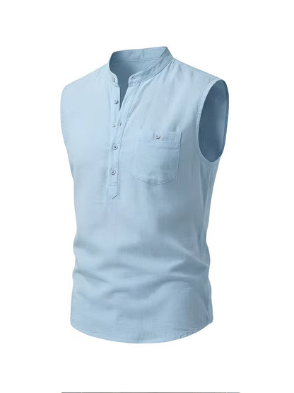 Mens Linen Summer Vest