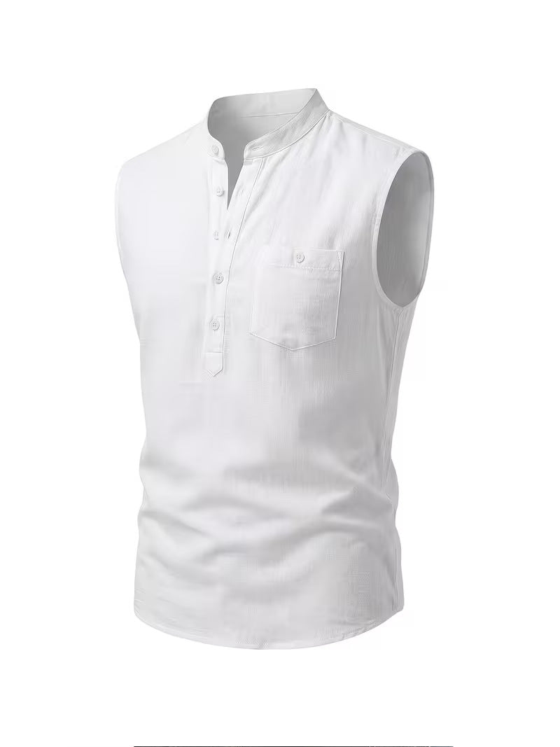 Mens Linen Summer Vest