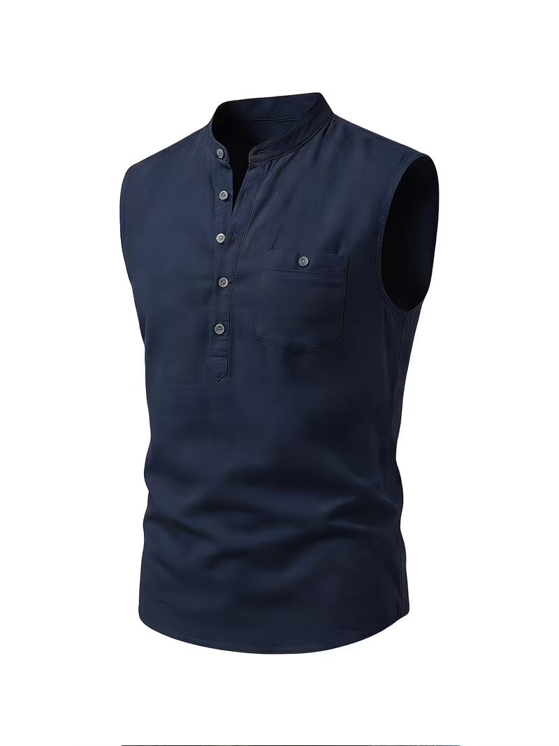 Mens Linen Summer Vest