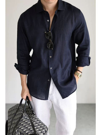 Mens Long Sleeve Cardigan Shirt