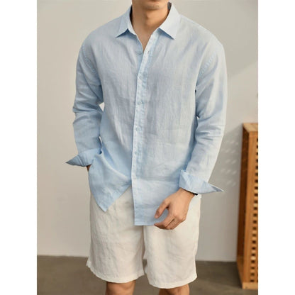 Mens Long Sleeve Cardigan Shirt