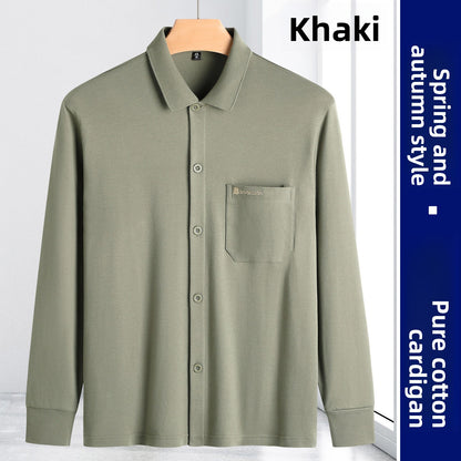 Mens Long Sleeve Cotton Cardigan