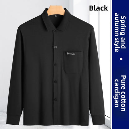 Mens Long Sleeve Cotton Cardigan