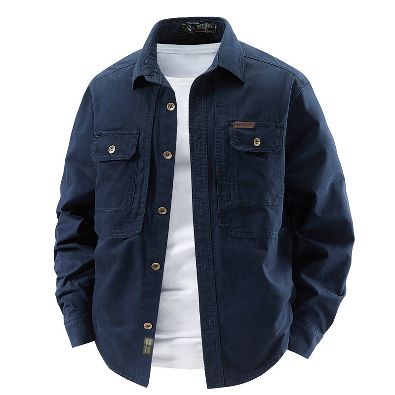 Mens Long Sleeve Cotton Work Shirt