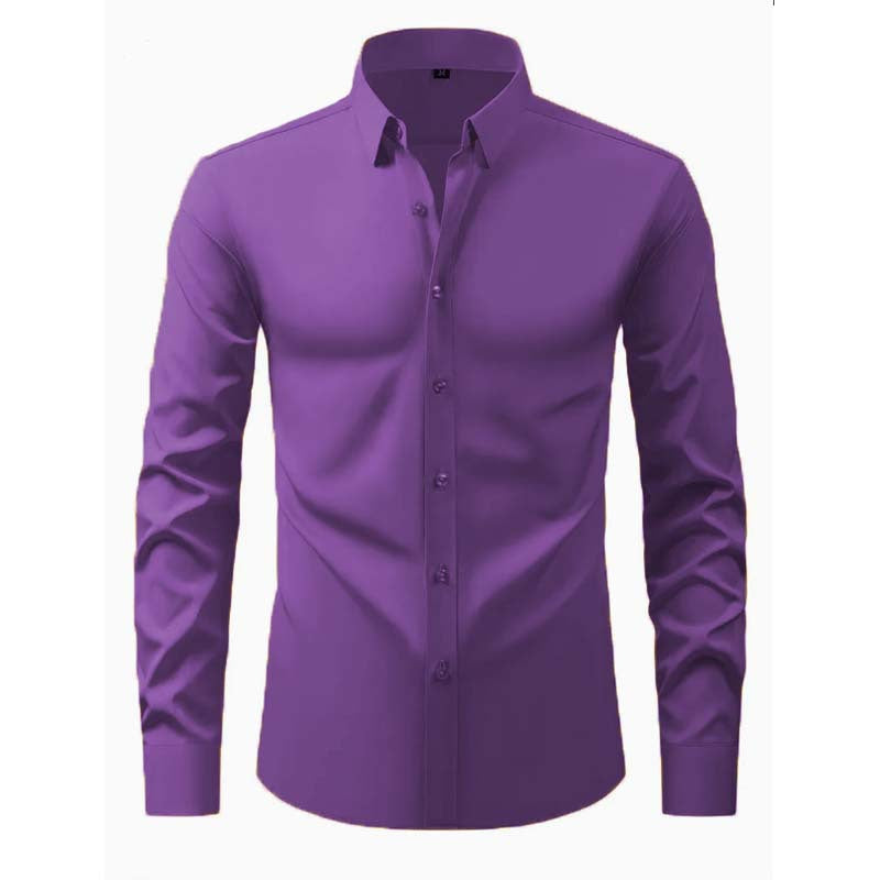 Mens Long Sleeve No-Iron Dress Shirt