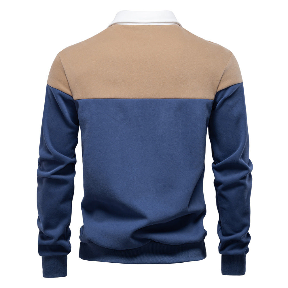 Mens Long Sleeve Polo Collar Sweater