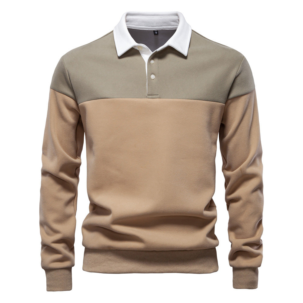 Mens Long Sleeve Polo Collar Sweater