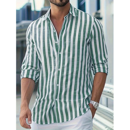 Mens Long Sleeve Striped Shirt