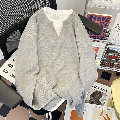 Mens Long Sleeve V-Neck Pullover Shirt