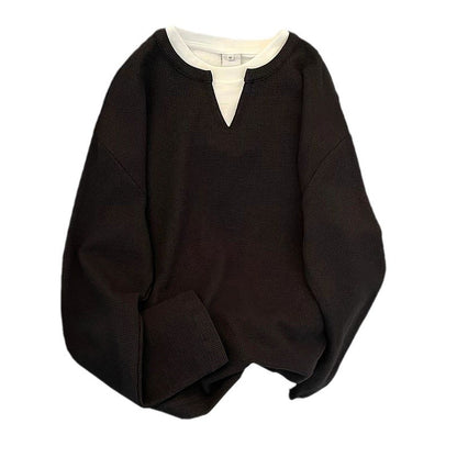 Mens Long Sleeve V-Neck Pullover Shirt