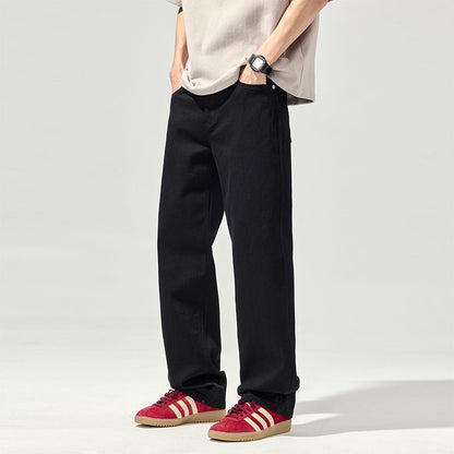 Mens Loose Fit Denim Wide Leg Pants