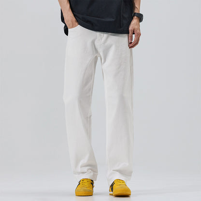 Mens Loose Fit Denim Wide Leg Pants