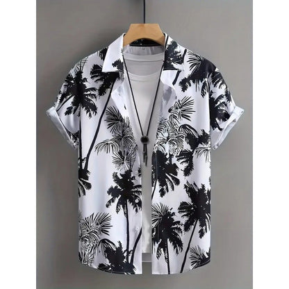 Mens Loose Fit Digital Print Short Sleeve Shirt