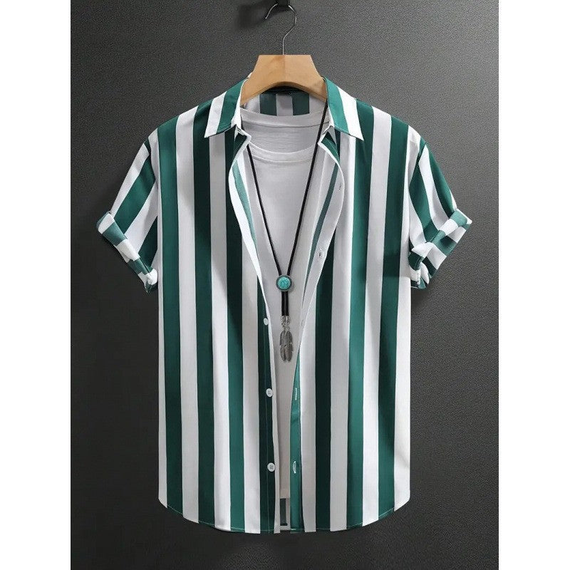 Mens Loose Fit Digital Print Short Sleeve Shirt