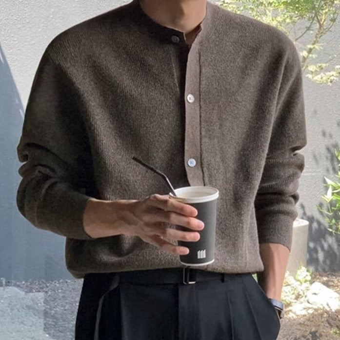 Mens Loose Fit Knit Cardigan