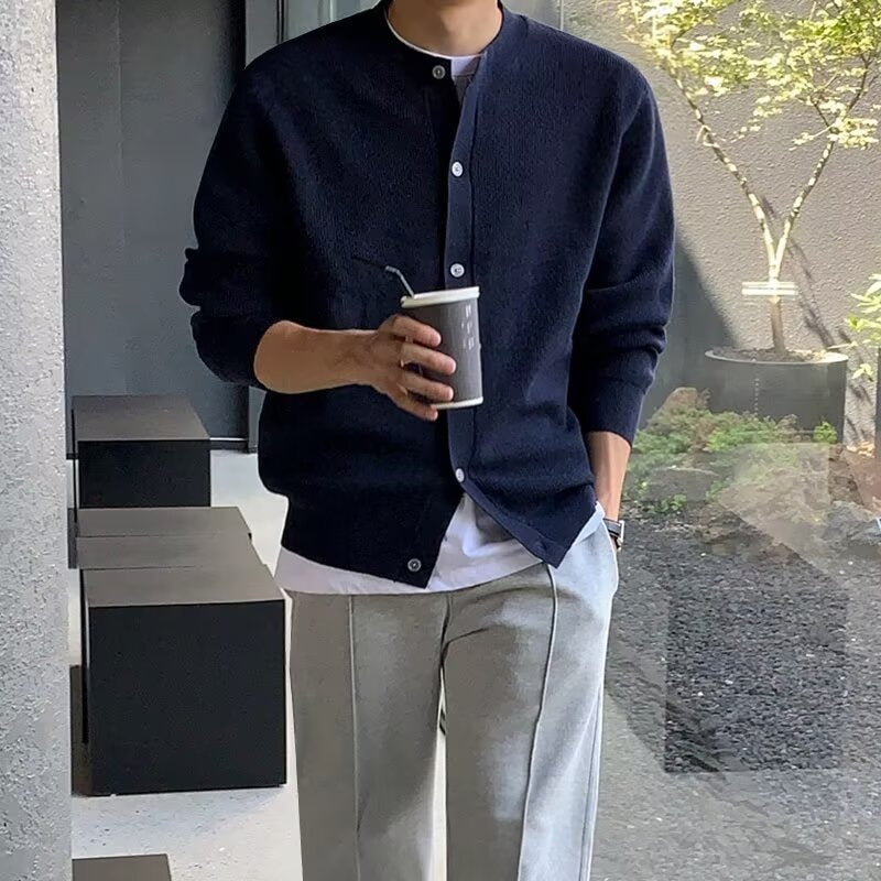Mens Loose Fit Knit Cardigan