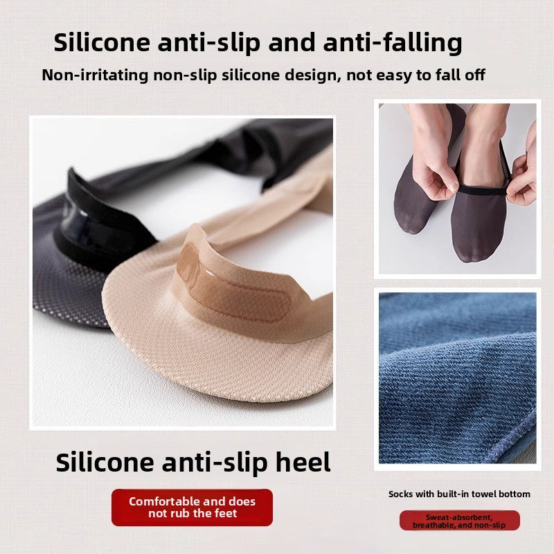 Mens Low Cut Invisible Socks Pure Cotton Sole