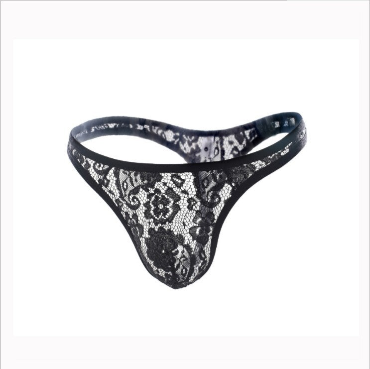 Mens Low-Waist Mesh Thong Underwear