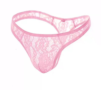 Mens Low-Waist Mesh Thong Underwear