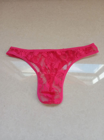 Mens Low-Waist Mesh Thong Underwear