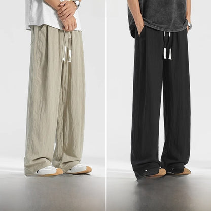 Mens Lyocell Linen Wide Leg Casual Pants
