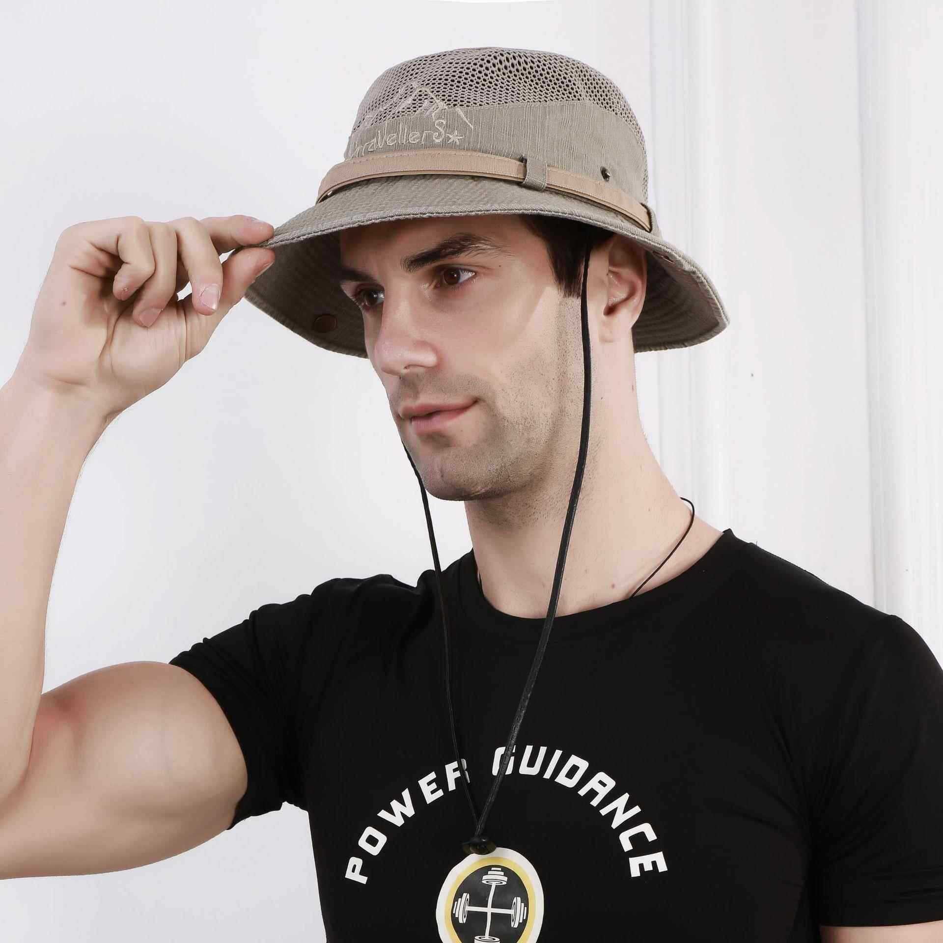Mens Mesh Breathable UV Protection Fisherman Hat