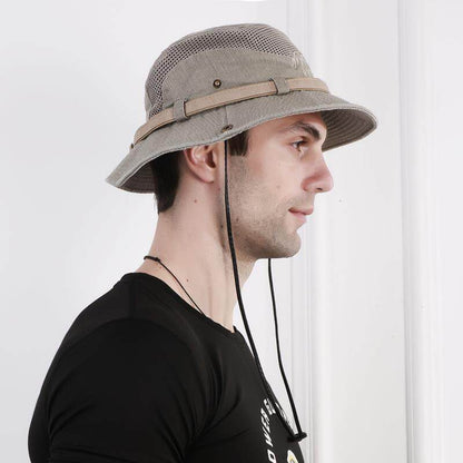 Mens Mesh Breathable UV Protection Fisherman Hat