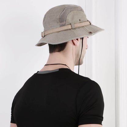 Mens Mesh Breathable UV Protection Fisherman Hat