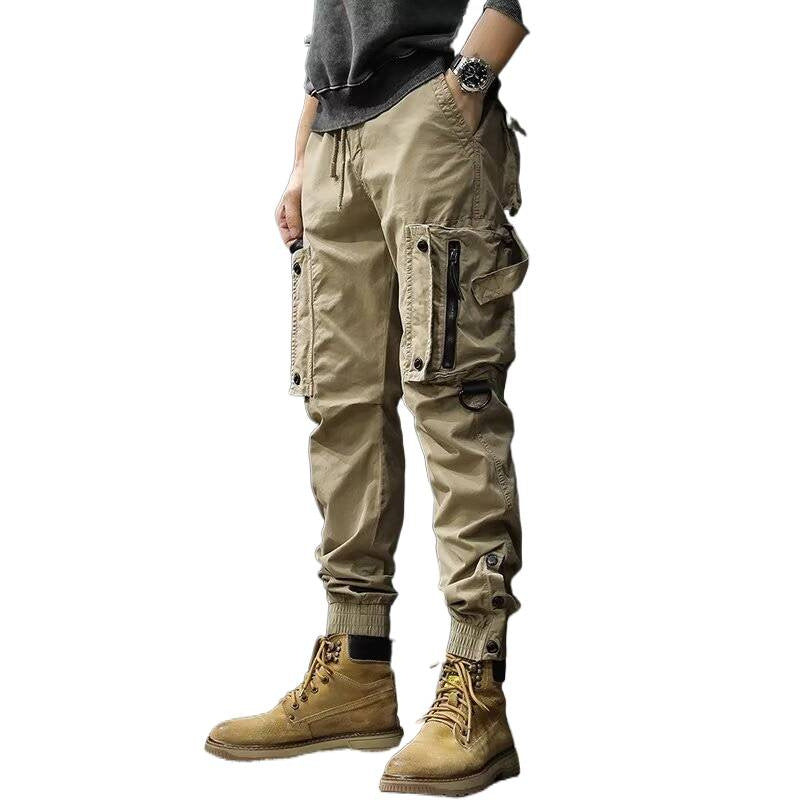 Mens Mid Waist Cargo Jogger Pants