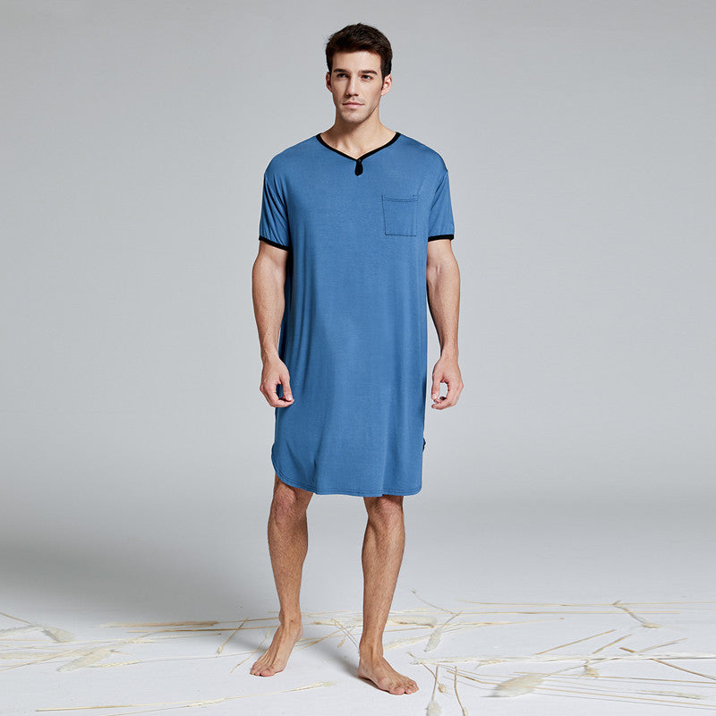 Mens Modal Long Nightgown Loungewear
