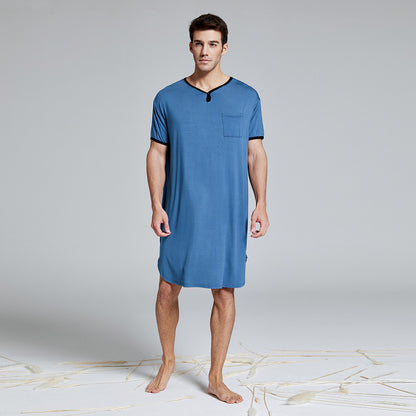 Mens Modal Long Nightgown Loungewear