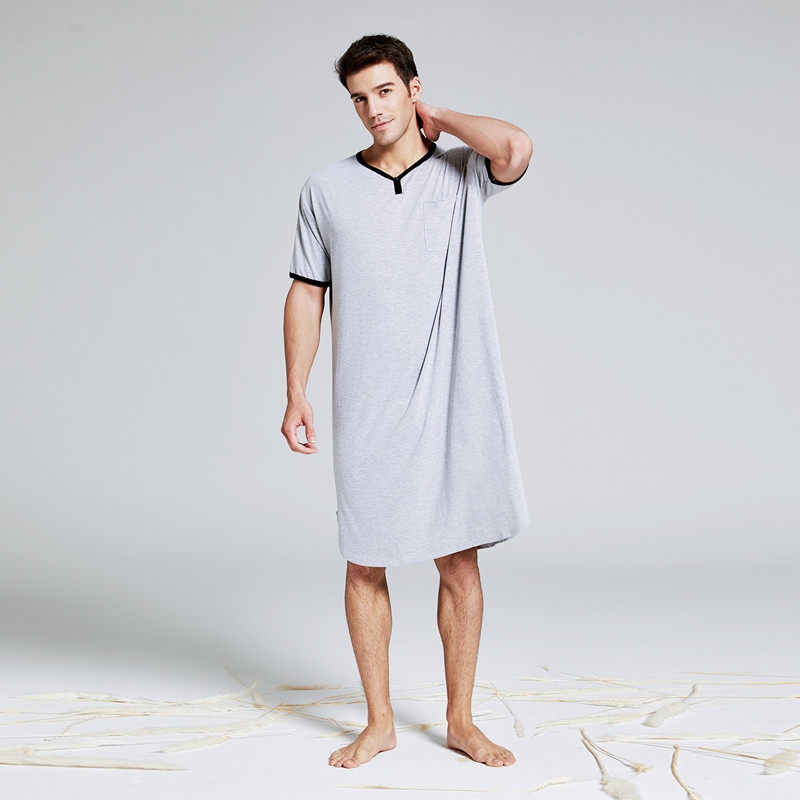 Mens Modal Long Nightgown Loungewear