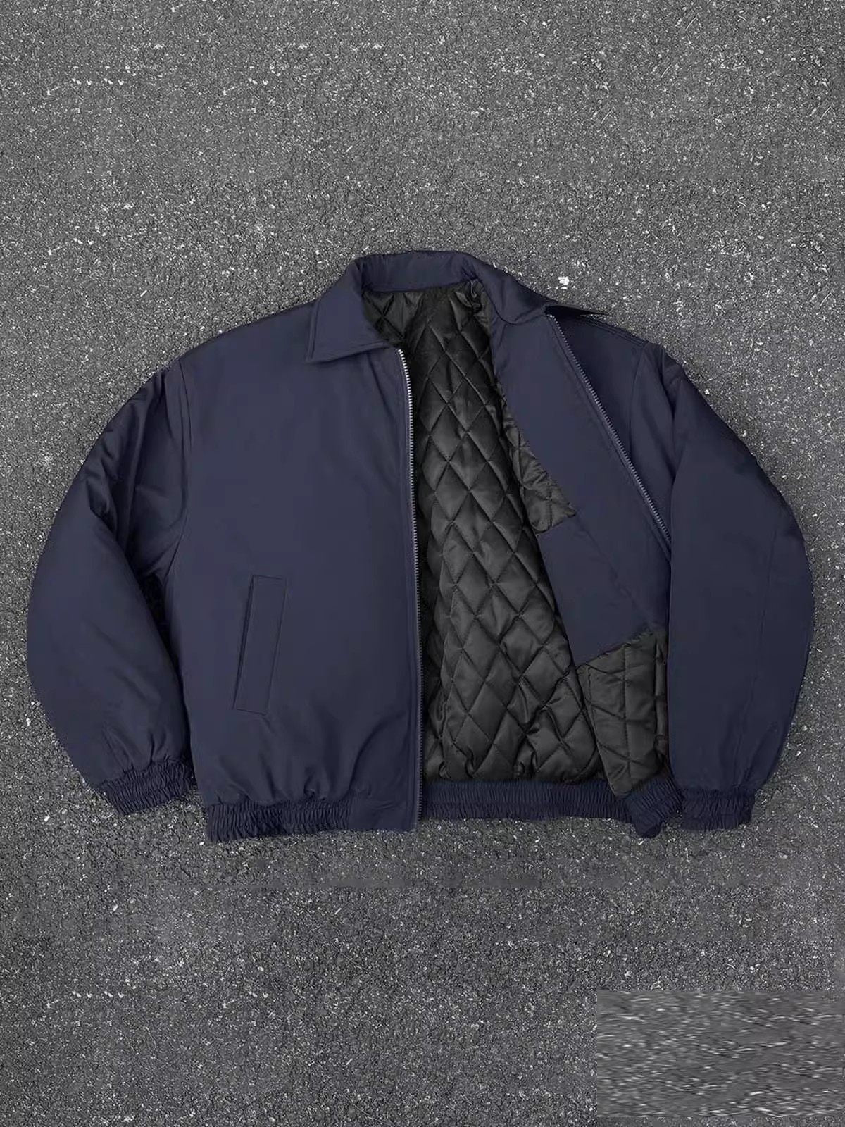 Mens Navy Blue Windproof Bomber Jacket