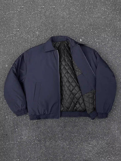 Mens Navy Blue Windproof Bomber Jacket