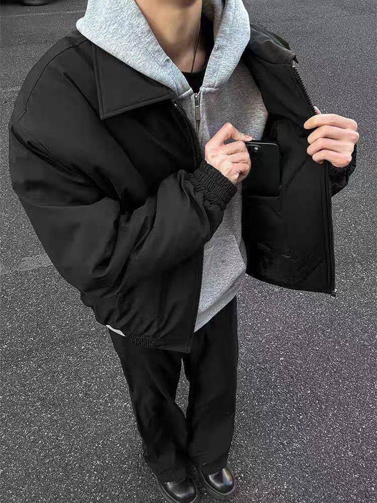 Mens Navy Blue Windproof Bomber Jacket